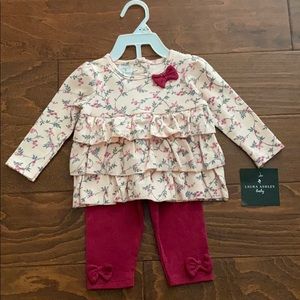 Laura Ashley Baby Girl Shirt/Pants Set
